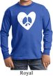 Kids Peace Tee Hippie Heart Peace Youth Long Sleeve