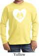 Kids Peace Tee Hippie Heart Peace Youth Long Sleeve