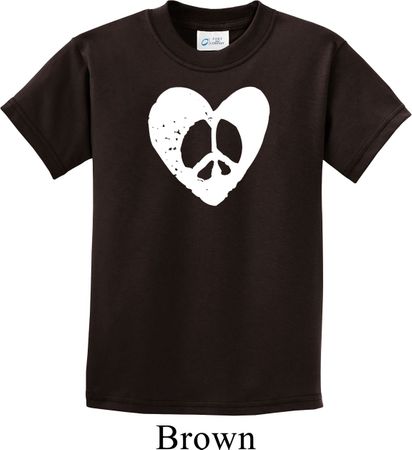 Kids Peace Tee Hippie Heart Peace Youth T-shirt