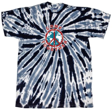 Kids Peace Tie Dye Shirt Come Together Black Twist Youth Tie Dye Tee