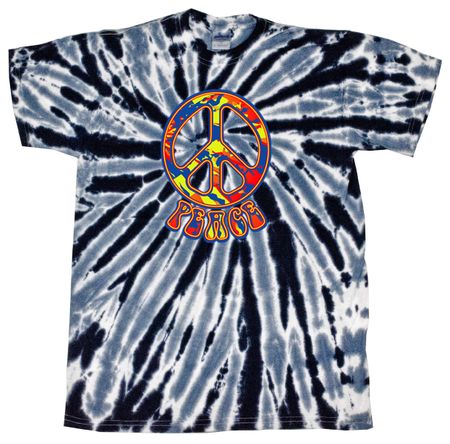 Kids Peace Tie Dye Shirt Funky Peace Black Twist Youth Tie Dye
