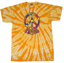 Kids Peace Tie Dye Shirt Funky Peace Gold Twist Youth Tie Dye Kids Peace Tie Dye Shirt Funky Peace Gold Twist Youth Tie Dye