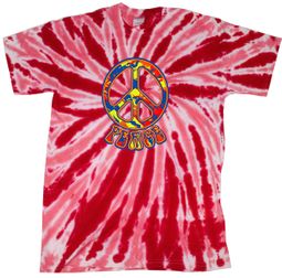 Kids Peace Tie Dye Shirt Funky Peace Red Twist Youth Tie Dye Kids Peace Tie Dye Shirt Funky Peace Red Twist Youth Tie Dye