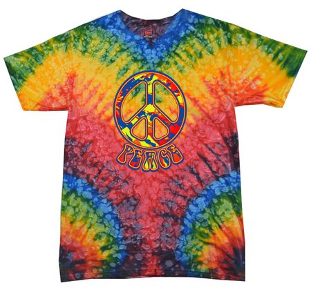 Kids Peace Tie Dye Shirt Funky Peace Woodstock Youth Tie Dye