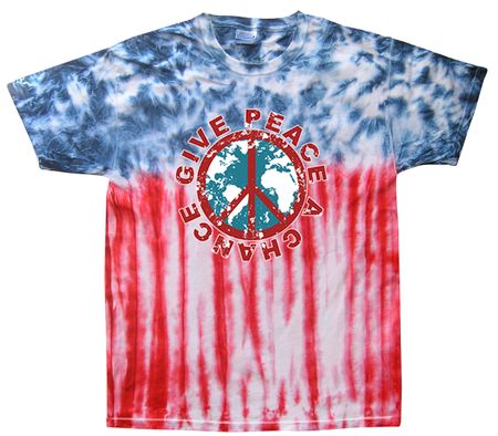 Kids Peace Tie Dye Shirt Give Peace A Chance Flag Youth Tie Dye