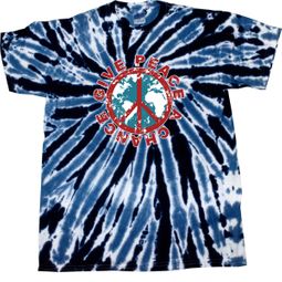 Kids Peace Tie Dye Shirt Give Peace A Chance Navy Youth Tie Dye Kids Peace Tie Dye Shirt Give Peace A Chance Navy Youth Tie Dye