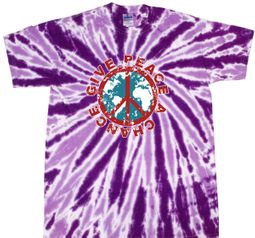 Kids Peace Tie Dye Shirt Give Peace A Chance Purple Youth Tie Dye Kids Peace Tie Dye Shirt Give Peace A Chance Purple Youth Tie Dye