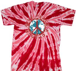 Kids Peace Tie Dye Shirt Give Peace A Chance Red Youth Tie Dye Kids Peace Tie Dye Shirt Give Peace A Chance Red Youth Tie Dye