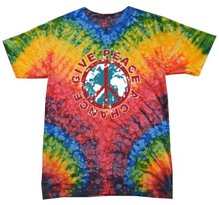Kids Peace Tie Dye Shirt Give Peace A Chance Woodstock Youth Tie Dye