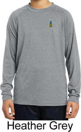 Kids Pineapple Patch Pocket Print Youth Dry Wicking Long Sleeve