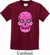 Kids Pink Sugar Skull Youth T-shirt