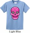 Kids Pink Sugar Skull Youth T-shirt