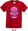 Kids Pink Sugar Skull Youth T-shirt