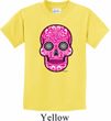 Kids Pink Sugar Skull Youth T-shirt