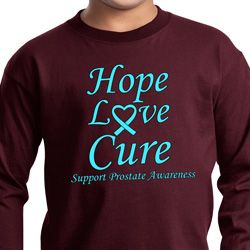 Kids Prostate Cancer Hope Love Cure Youth Long Sleeve