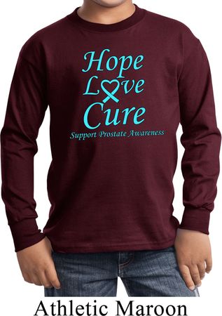 Kids Prostate Cancer Hope Love Cure Youth Long Sleeve