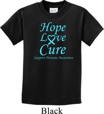 Kids Prostate Cancer Hope Love Cure Youth T-shirt