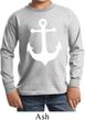 Kids Sailing Shirt White Anchor Long Sleeve Tee T-Shirt