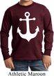 Kids Sailing Shirt White Anchor Long Sleeve Tee T-Shirt