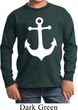 Kids Sailing Shirt White Anchor Long Sleeve Tee T-Shirt