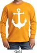 Kids Sailing Shirt White Anchor Long Sleeve Tee T-Shirt