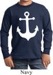 Kids Sailing Shirt White Anchor Long Sleeve Tee T-Shirt