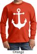 Kids Sailing Shirt White Anchor Long Sleeve Tee T-Shirt