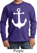 Kids Sailing Shirt White Anchor Long Sleeve Tee T-Shirt