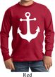 Kids Sailing Shirt White Anchor Long Sleeve Tee T-Shirt