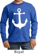 Kids Sailing Shirt White Anchor Long Sleeve Tee T-Shirt