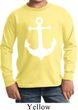 Kids Sailing Shirt White Anchor Long Sleeve Tee T-Shirt