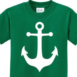 Kids Sailing Shirt White Anchor Tee T-Shirt