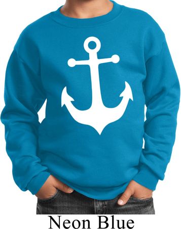 Kids Sailing Sweatshirt White Anchor Sweat Shirt