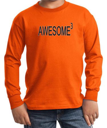 Kids Shirt Awesome Cubed Long Sleeve Tee T-Shirt