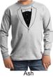 Kids Shirt Basic Black Tuxedo Long Sleeve Tee T-Shirt