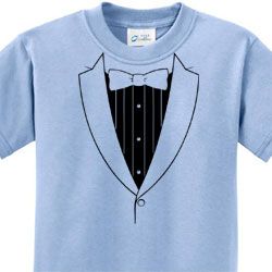 Kids Shirt Basic Black Tuxedo Tee T-Shirt