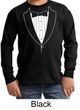 Kids Shirt Basic White Tuxedo Long Sleeve Tee T-Shirt
