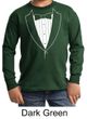 Kids Shirt Basic White Tuxedo Long Sleeve Tee T-Shirt