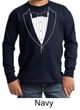 Kids Shirt Basic White Tuxedo Long Sleeve Tee T-Shirt
