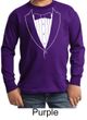 Kids Shirt Basic White Tuxedo Long Sleeve Tee T-Shirt