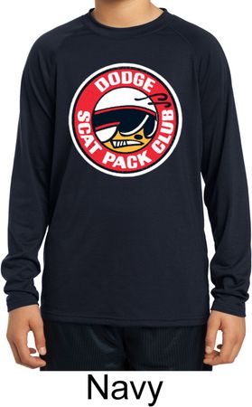 Kids Shirt Dodge Scat Pack Club Dry Wicking Long Sleeve Tee T-Shirt