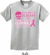 Kids Shirt Halloween Scary Breast Cancer Deadly Tee T-Shirt