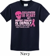 Kids Shirt Halloween Scary Breast Cancer Deadly Tee T-Shirt