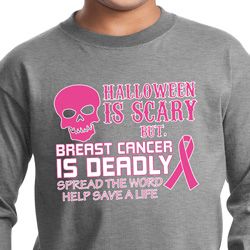 Kids Shirt Halloween Scary Cancer Deadly Long Sleeve Tee T-Shirt