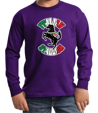 Kids Shirt Italian Stallion Long Sleeve Tee T-Shirt