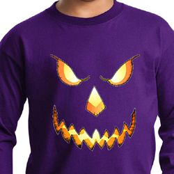 Kids Shirt Pumpkin Head Long Sleeve Tee T-Shirt