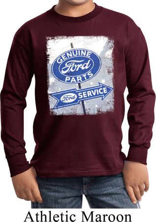Kids Shirt Vintage Sign Genuine Ford Parts Long Sleeve Tee T-Shirt
