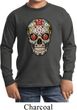 Kids Skull Shirt Sugar Skull with Roses Long Sleeve Tee T-Shirt