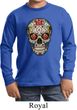Kids Skull Shirt Sugar Skull with Roses Long Sleeve Tee T-Shirt