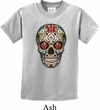 Kids Skull Shirt Sugar Skull with Roses Tee T-Shirt